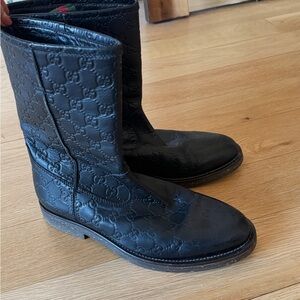 Gucci Embossed GG Leather Boots